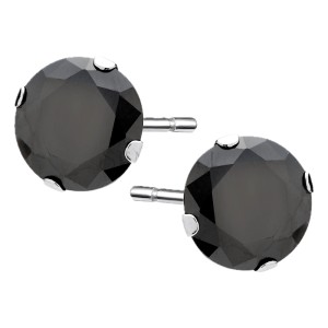 Cercei argint cu pietre negre 10 mm DiAmanti 1CO10ER_B-DIA (Argint 925‰ 3 g.)